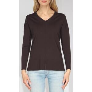 NEW METRIC KNITS v-neck sweater in chocolate